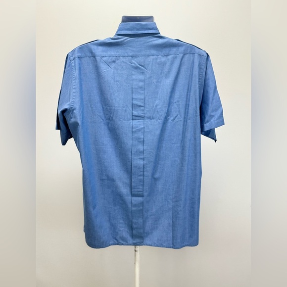 ROUNDTREE & YORKE Men’s blue short sleeve button down shirt w/epaulets size XL - Picture 5 of 10